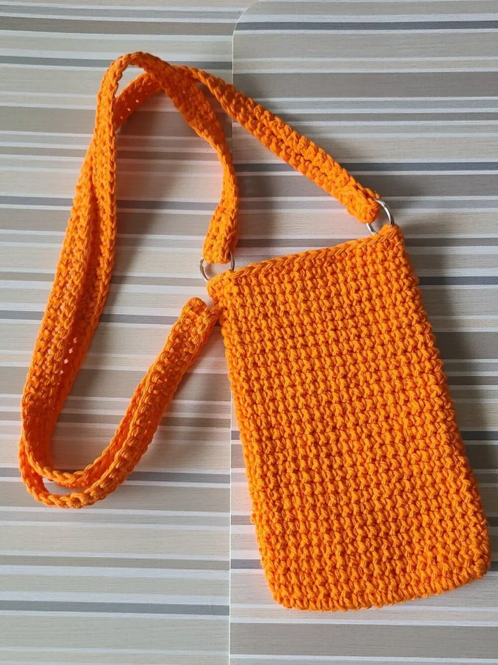 Handmade Crochet Cell Phone Case Holder Crossbody Bag Halloween Thanksgiving